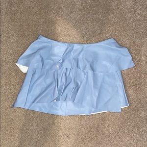 Blue leather Zara mini skirt